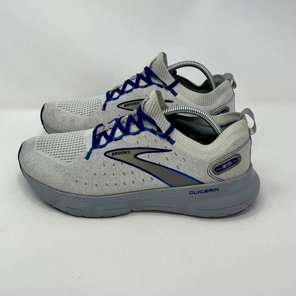 Brooks Glycerin 20 StealthFit Mens Size 11 Running Shoes Grey Blue 1103841D081